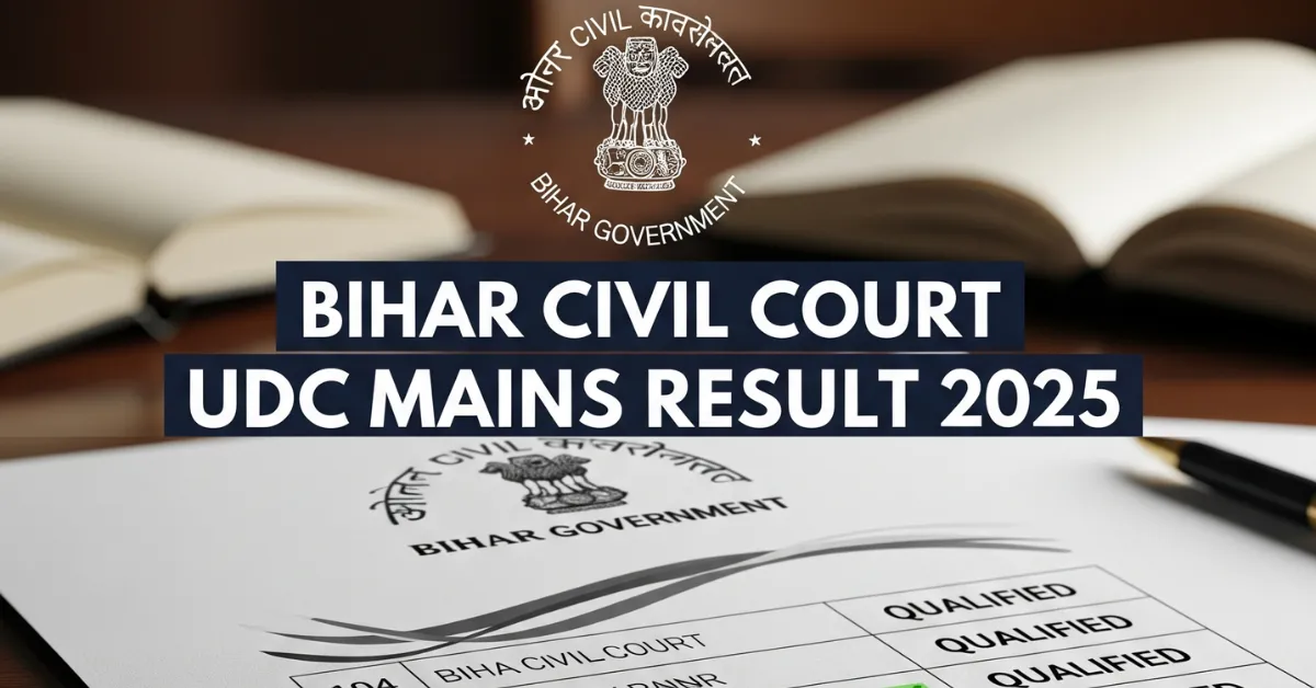 Bihar Civil Court UDC Upper Divisional Clerk Mains Result 2025