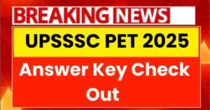UPSSSC PET Answer Key 2025 Out